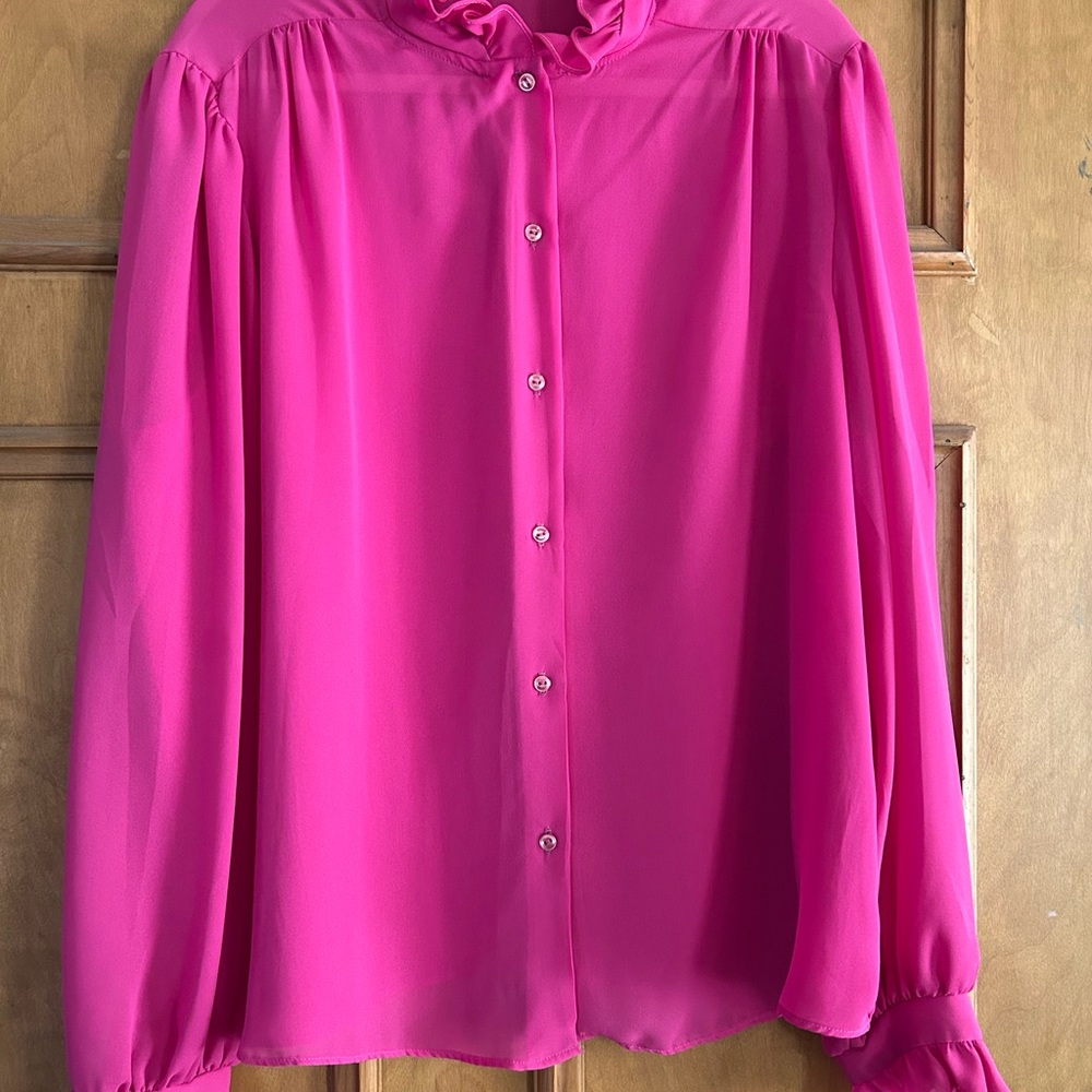 Lane Bryant Vibrant Pink Blouse